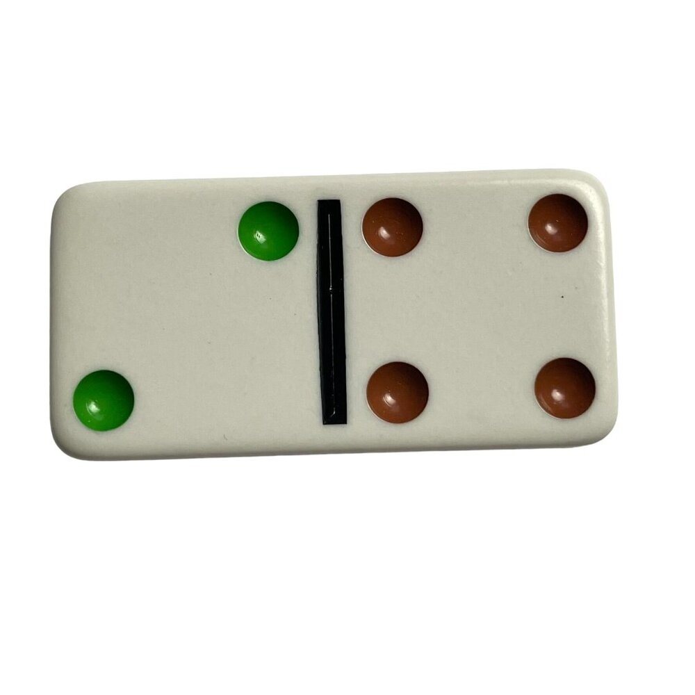 Double Twelve Dominoes Replacement Tile 2 4 Color Dot Vintage 1998 mq